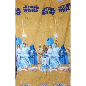 Vintage Star Wars Original 1977 Sears Gold Color Flat Bed Sheet Cover Ve…